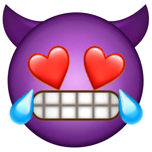 Heart-eyed imp in tears
